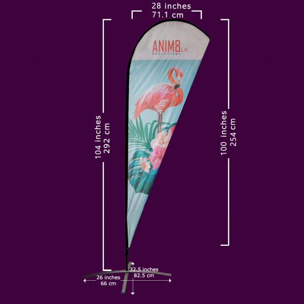 Teardrop flag dimensions